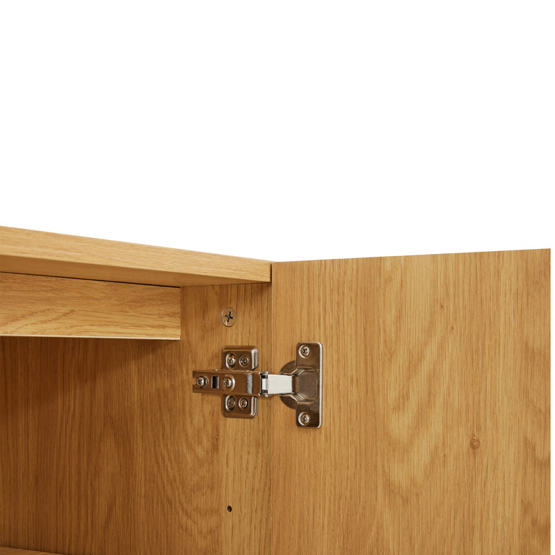Buffet avec 2 portes et pieds en métal, buffet design linéaire 100*40*70cm VAIKNELS