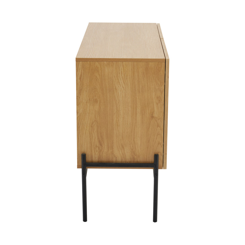 Buffet avec 2 portes et pieds en métal, buffet design linéaire 100*40*70cm VAIKNELS