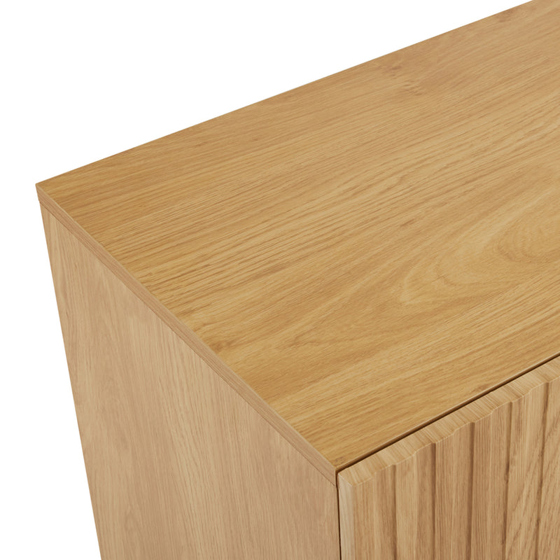Buffet avec 2 portes et pieds en métal, buffet design linéaire 100*40*70cm VAIKNELS