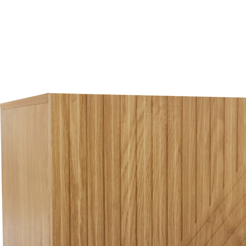 Buffet avec 2 portes et pieds en métal, buffet design linéaire 100*40*70cm VAIKNELS