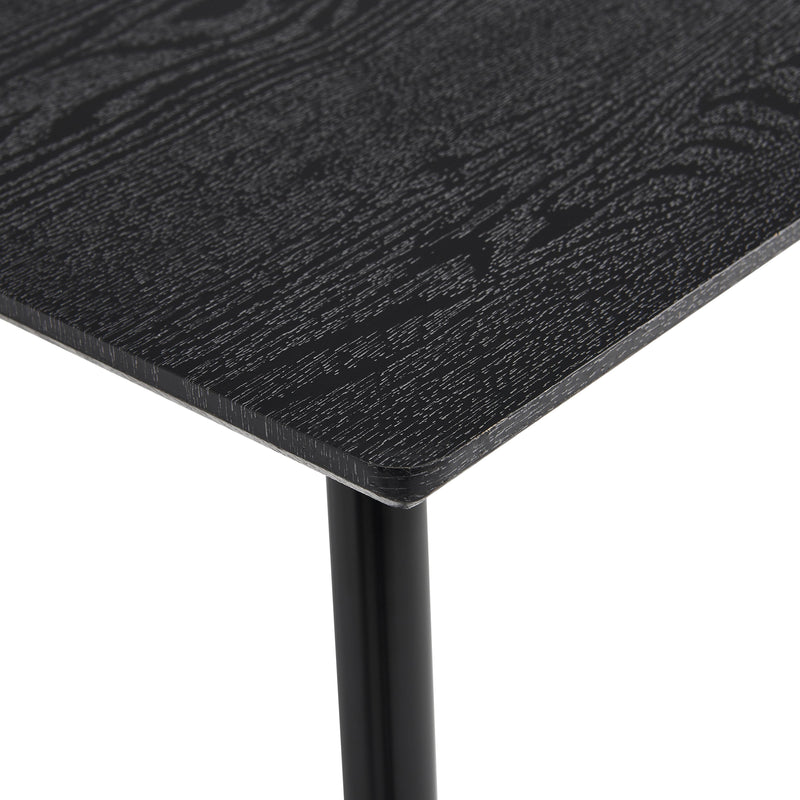 Table de salle à manger en grain de bois noir de style scandinave WHALEN BLACK WOOD TABLE BG
