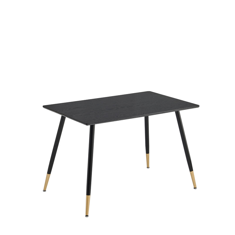 Table de salle à manger en grain de bois noir de style scandinave WHALEN BLACK WOOD TABLE BG