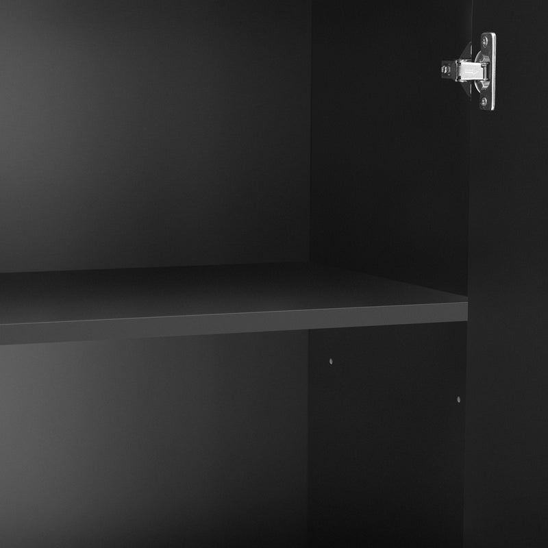 Buffet moderne noir avec motif géométrique accents dorés ENDOCRINE