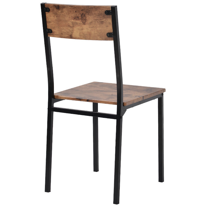 Ensemble table et 2 chaises de salle à manger style indus pour balcon ou salle à manger ou salon  marron vintage FILZAIR