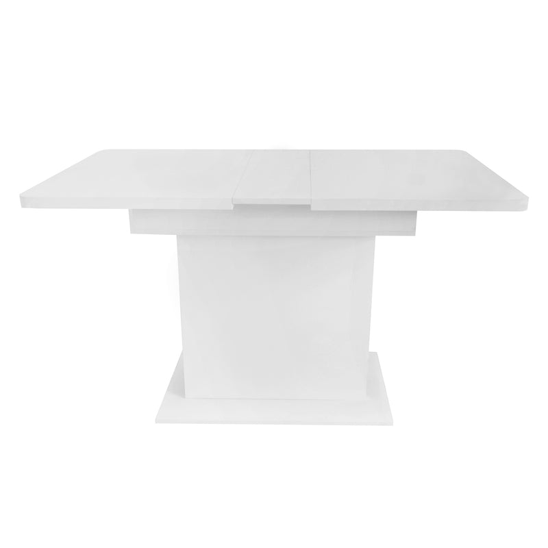 Table à manger rectangulaire extensible avec rangement multifonctionnelle blanc DRUUKIED