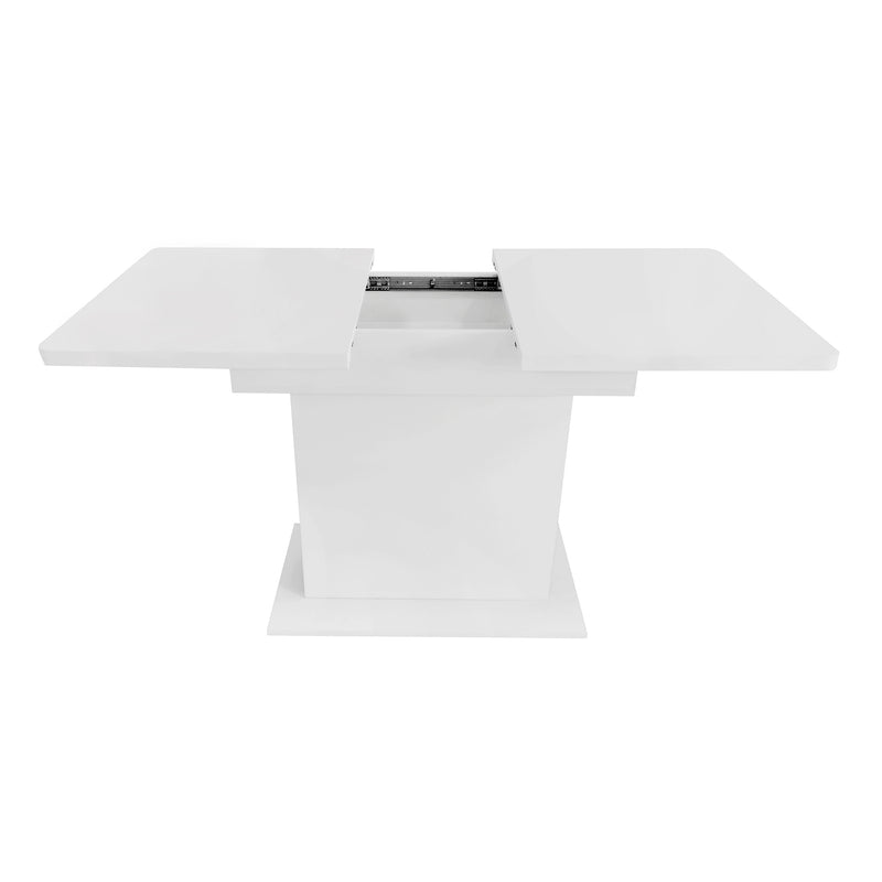Table à manger rectangulaire extensible avec rangement multifonctionnelle blanc DRUUKIED