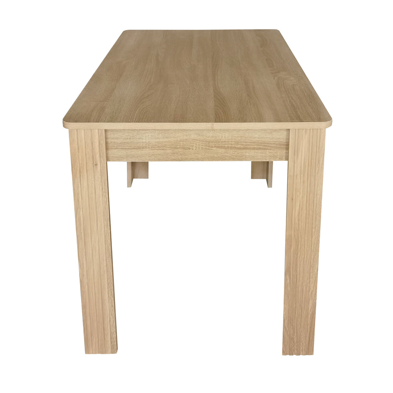 Table de salle rectangulaire naturelle en bois de chêne robuste 117x68 SUKNIEKS