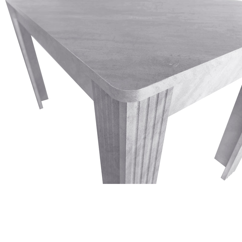 Table de salle rectangulaire en MDF imitation béton robuste 117x68 VAASAIX