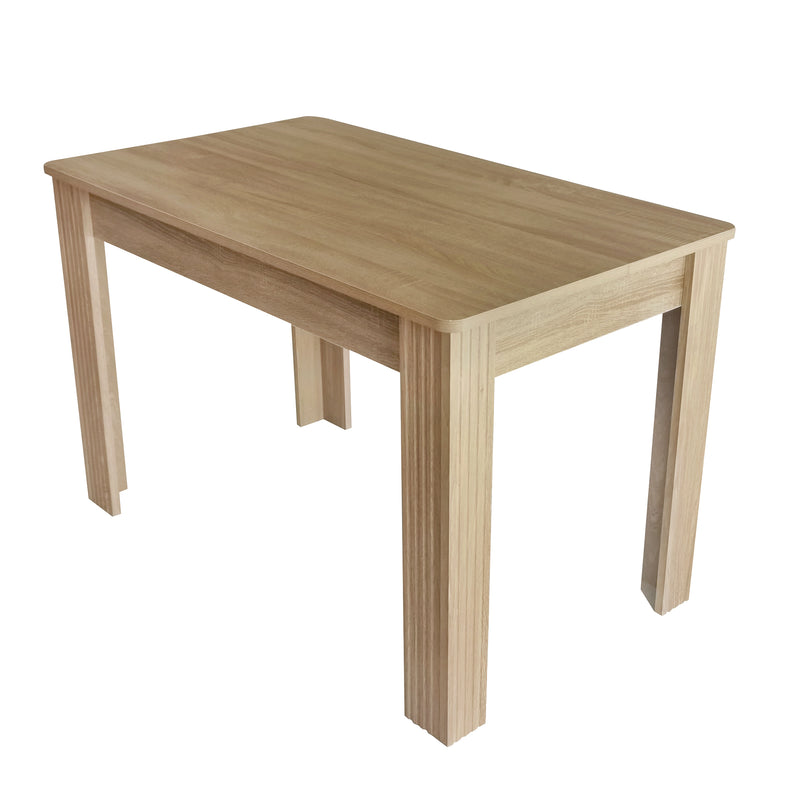 Table de salle rectangulaire naturelle en bois de chêne robuste 117x68 SUKNIEKS