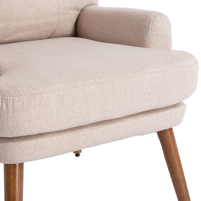 Chaise longue avec repose-pieds, dossier réglable sur 10 niveaux, inclinable tissu beige VRIDS