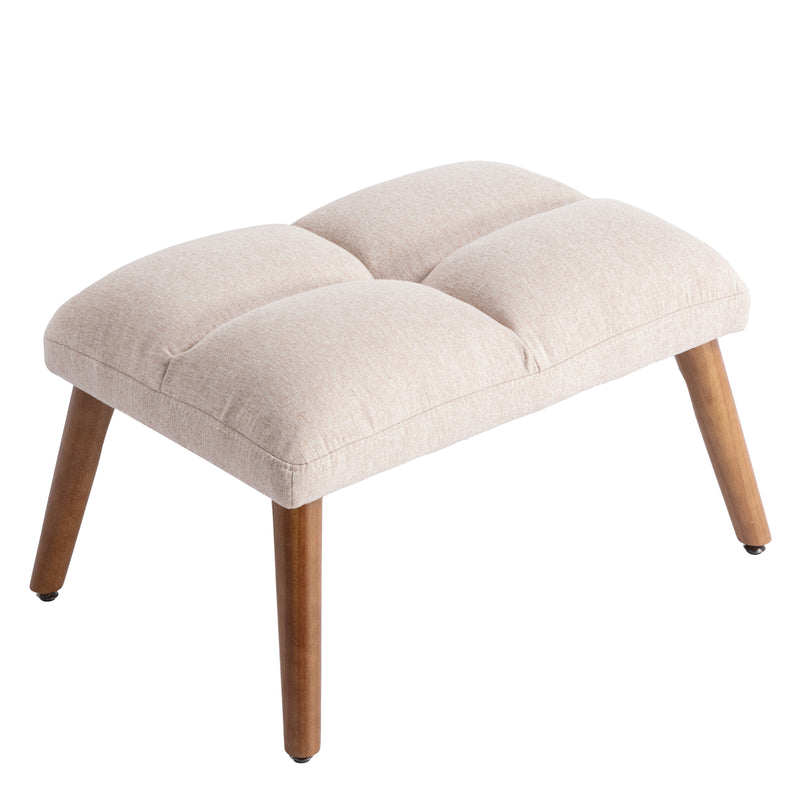 Chaise longue avec repose-pieds, dossier réglable sur 10 niveaux, inclinable tissu beige VRIDS