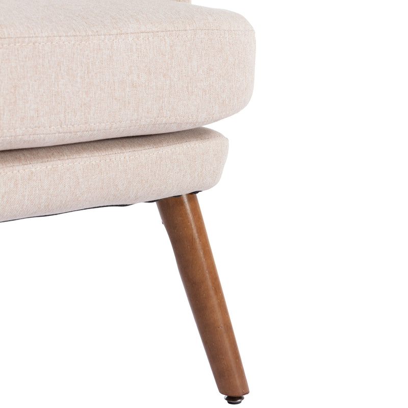 Chaise longue avec repose-pieds, dossier réglable sur 10 niveaux, inclinable tissu beige VRIDS