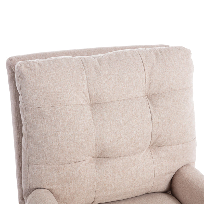 Chaise longue avec repose-pieds, dossier réglable sur 10 niveaux, inclinable tissu beige VRIDS