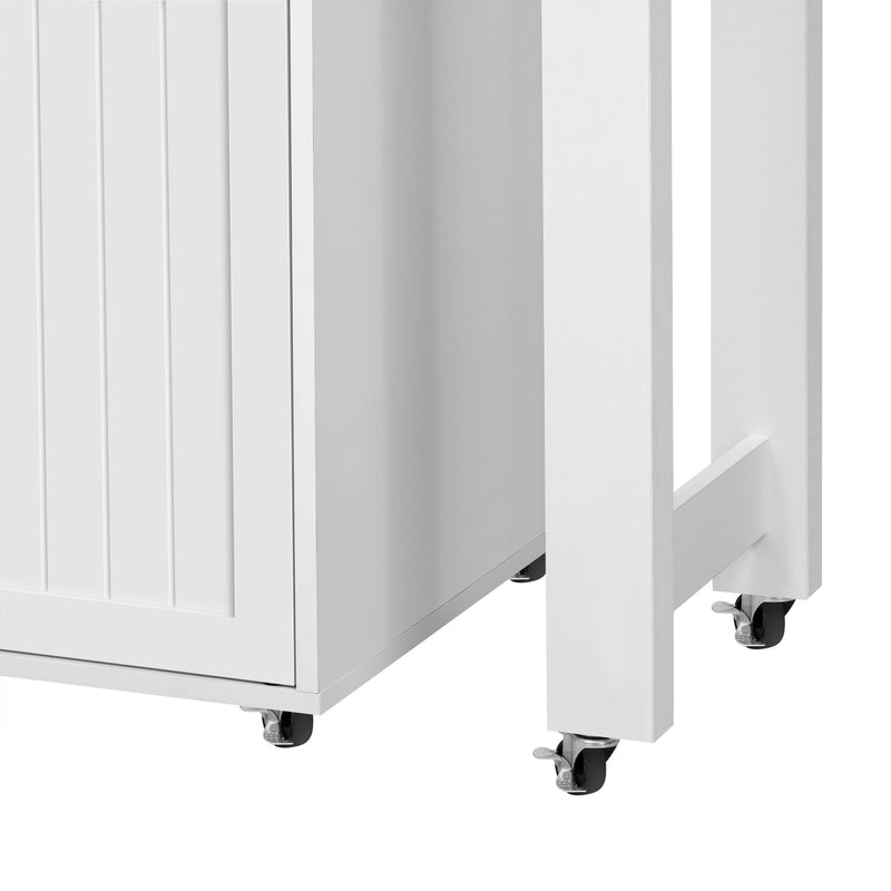 Îlot de cuisine mobile multifonctionnel avec plateau rétractable 2 tiroirs et 4 portes CAPSID