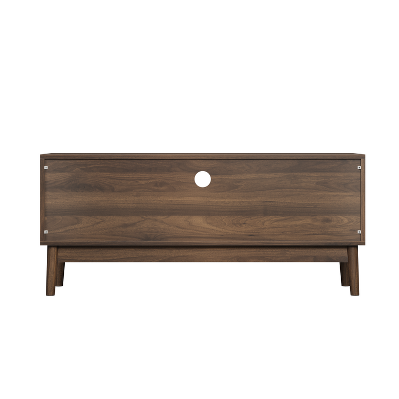 Meuble TV effet bois vintage 2 portes et 2 niches MUCILAGE
