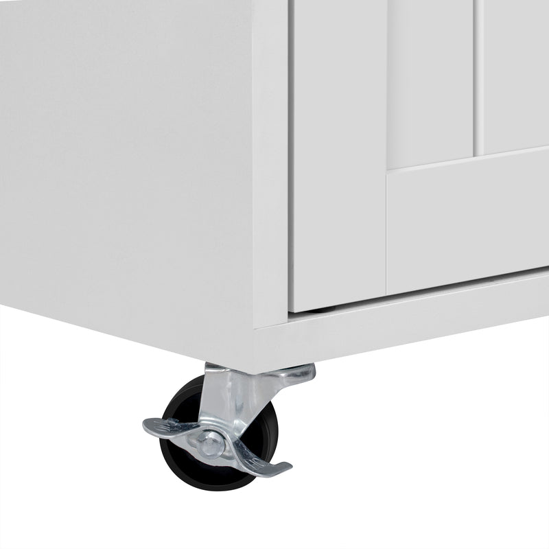 Îlot de cuisine mobile multifonctionnel avec plateau rétractable 2 tiroirs et 4 portes CAPSID