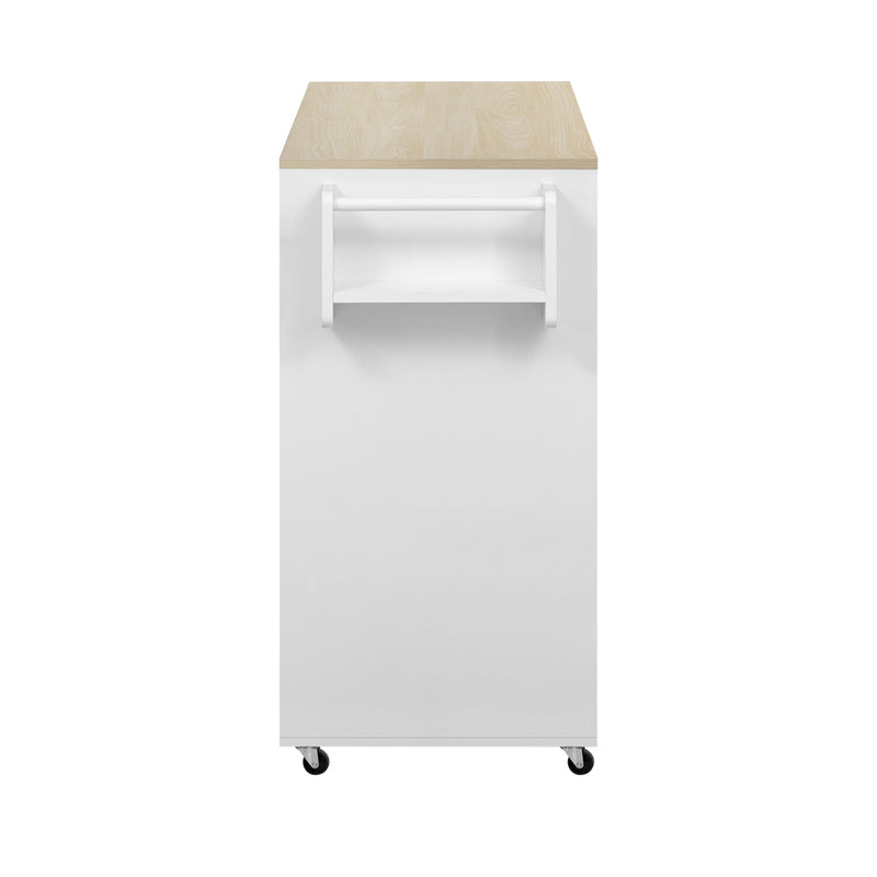 Îlot de cuisine mobile multifonctionnel avec plateau rétractable 2 tiroirs et 4 portes CAPSID