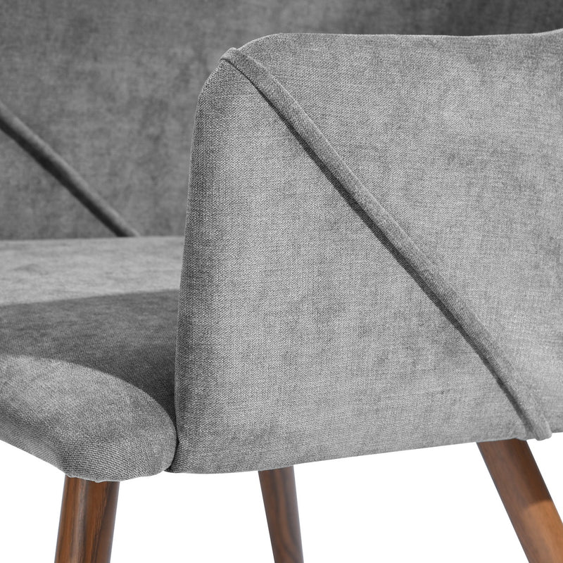 Ensemble table et 4 chaises scandinave effet marbre et tissu gris WHALEN MARBLE TABLE BG+ALDRIDGE TERRY FABRIC GREY*2
