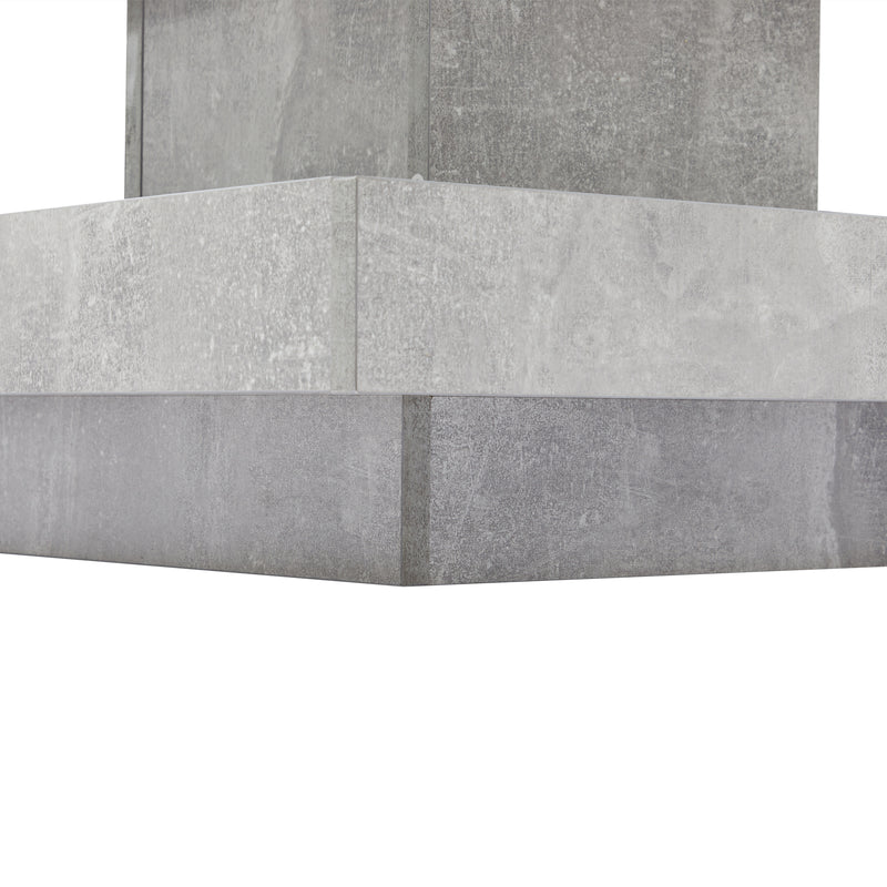 Table basse double plateau brillant pivotant à 360° en blanc et effet marbre grise clair 70*70cm ACHO
