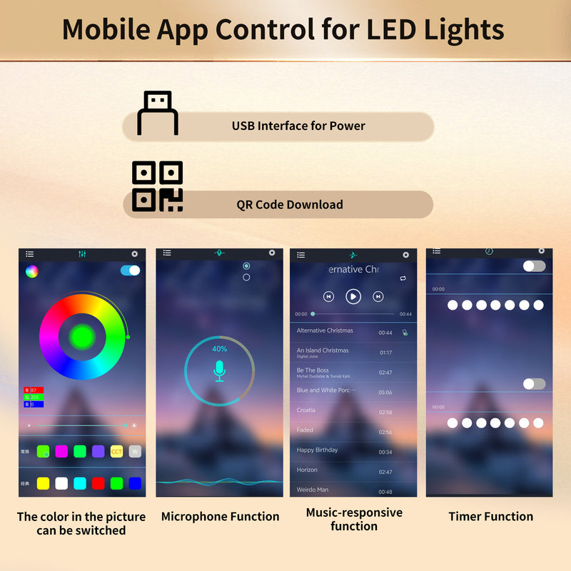 Buffet haut vaisselier de cuisine effet bois avec rotin tressé, éclairage LED ALPENGLOW