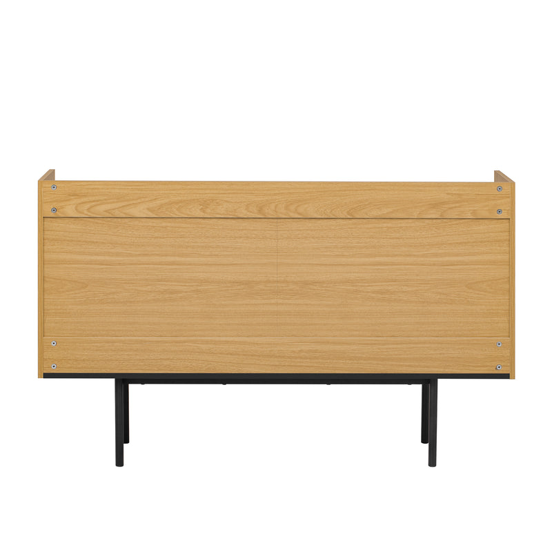 Buffet effet bois noyer et noir avec 2 tiroirs 2 portes ALTAI WOOD