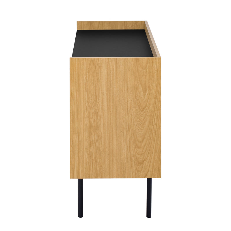 Buffet effet bois noyer et noir avec 2 tiroirs 2 portes ALTAI WOOD