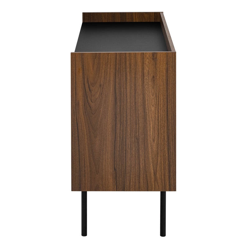 Buffet vintage effet bois noyer et noir 2 tiroirs 2 portes texturés ALTAI