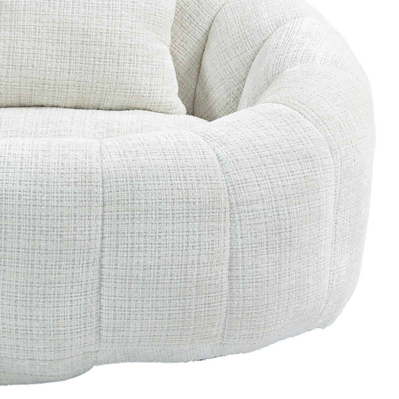 Canapé compact rond 2 places Loveseat en chenille beige et 2 cousins AMBERPATH