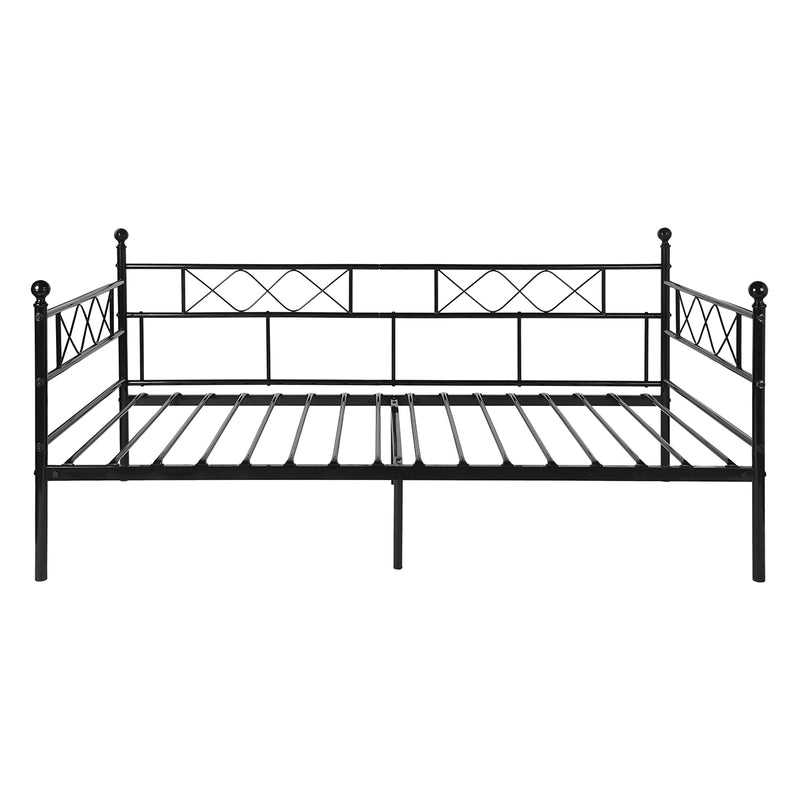 Cadre de lit banquette lit simple canapé lit en acier pour enfants adults 90 x 190 noir BETTIE DAY BED