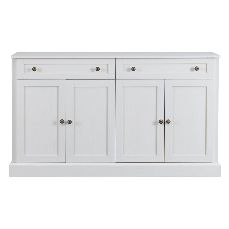 Grand buffet blanc moderne avec 4 portes et 2 tiroirs BHONPHAIT