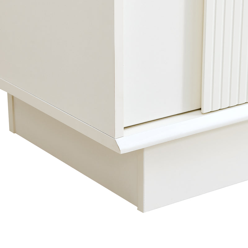 Buffet blanc mat élégant forme arches en relief 4 portes BRACT