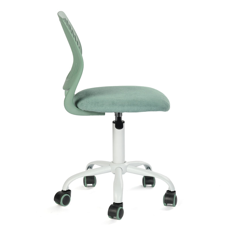 Chaise de bureau pour enfant vert sauge à roulettes CARNATION FABRIC AQUA