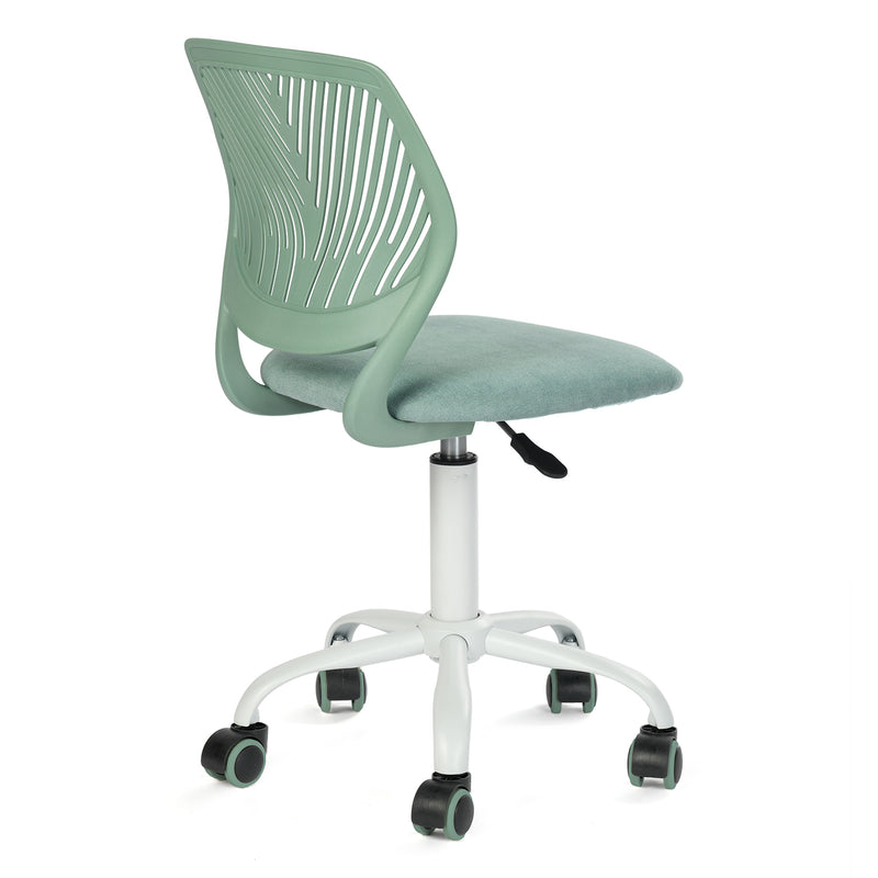 Chaise de bureau pour enfant vert sauge à roulettes CARNATION FABRIC AQUA