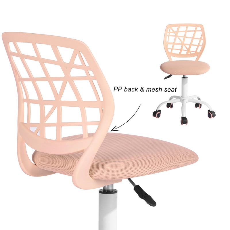 Chaise de bureau pour enfant rose pétale à roulettes CARNATION PINK PLICA