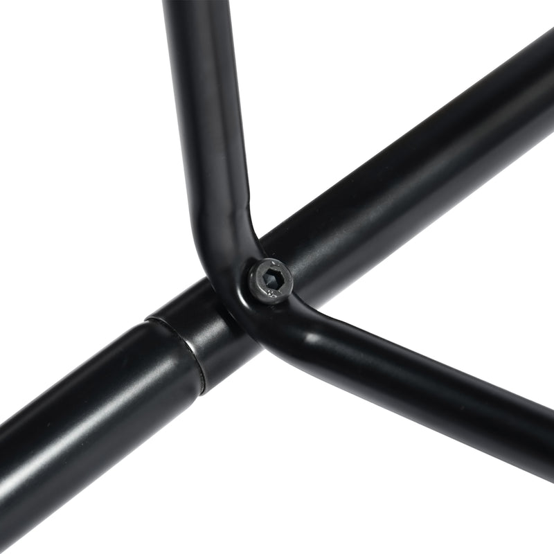 Lot de 2 tabourets de bar pivotants en PU noir de style industriel surpiqûres blancs CHARLTON COUNTER BLACK PU BLACK LEG 2PCS
