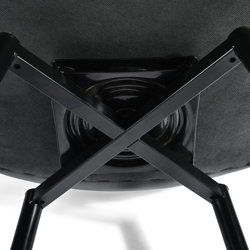 Lot de 2 tabourets de bar pivotants en PU noir de style industriel surpiqûres blancs CHARLTON COUNTER BLACK PU BLACK LEG 2PCS