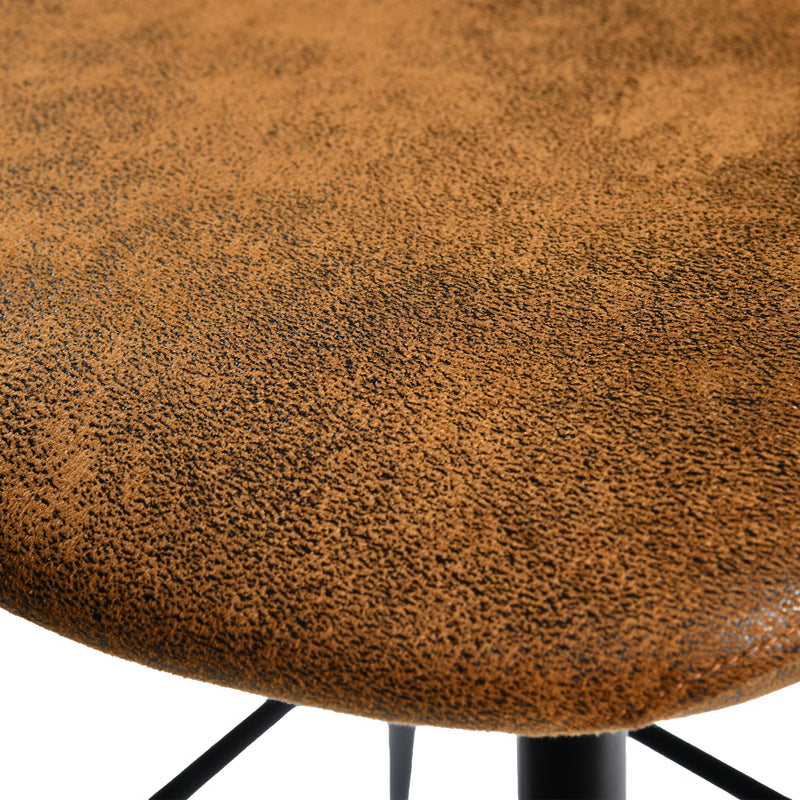Lot de 2 tabourets de bar vintage pivotants en faux daim style industriel CHARLTON COUNTER SUEDE BROWN BLACK LEG 2PCS