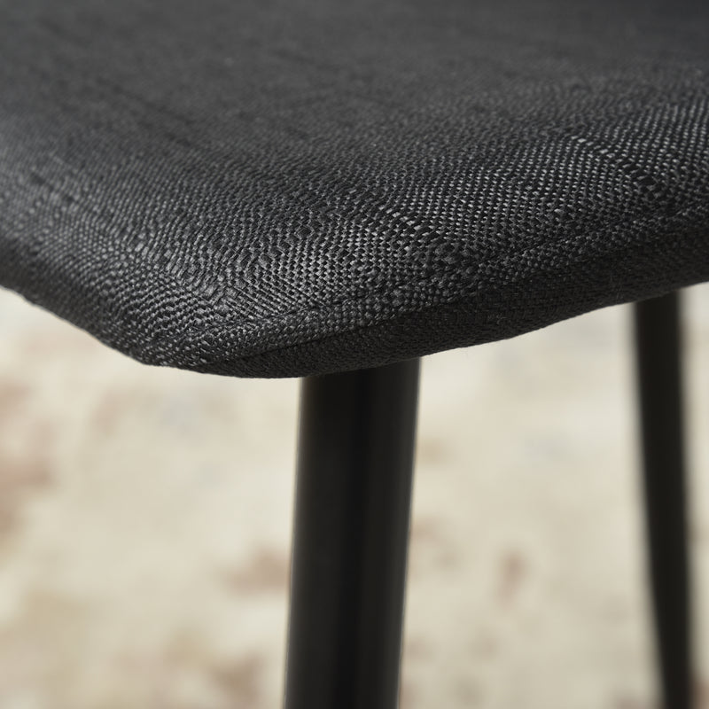 Ensemble de table rectangulaire noir et 4 chaises tissu noir scandinave WHALEN BLACK WOOD TABLE BG +CHARLTON BLACK B