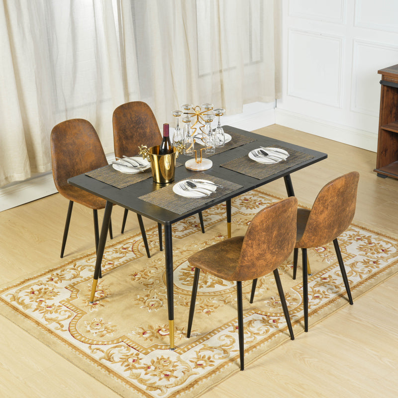Lot de 4 chaises de salle à manger scandinaves vintage suede marron rétro CHARLTON SUEDE BROWN