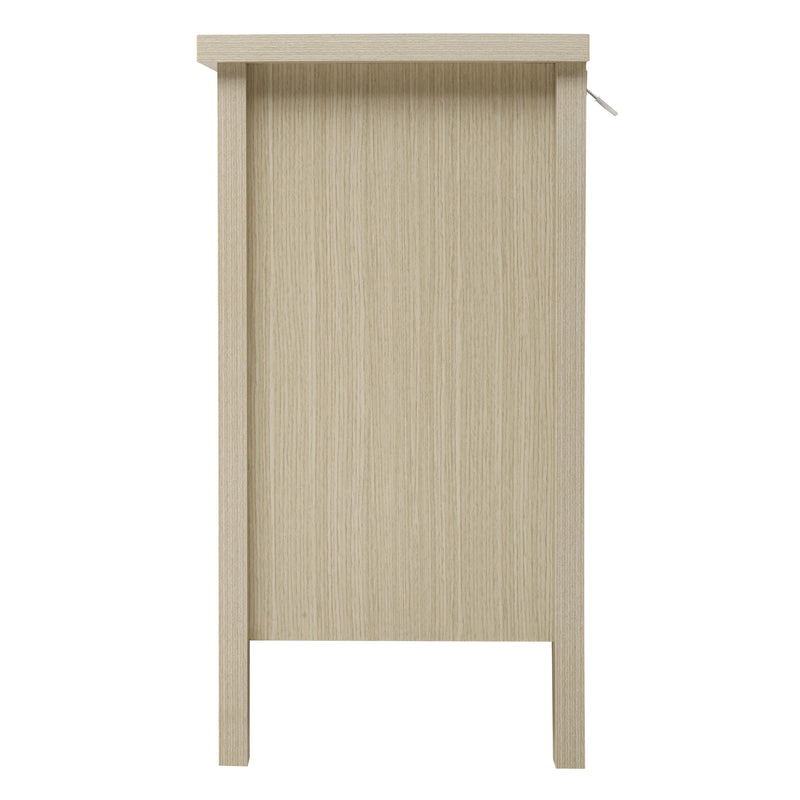 Buffet effet bois et rotin à 3 tiroirs 80x40x80cm CARNAUBA