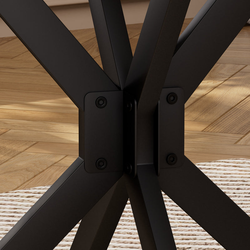 Table de salle à manger ronde vintage effet bois marron rustique 90*90cm CELLWALL