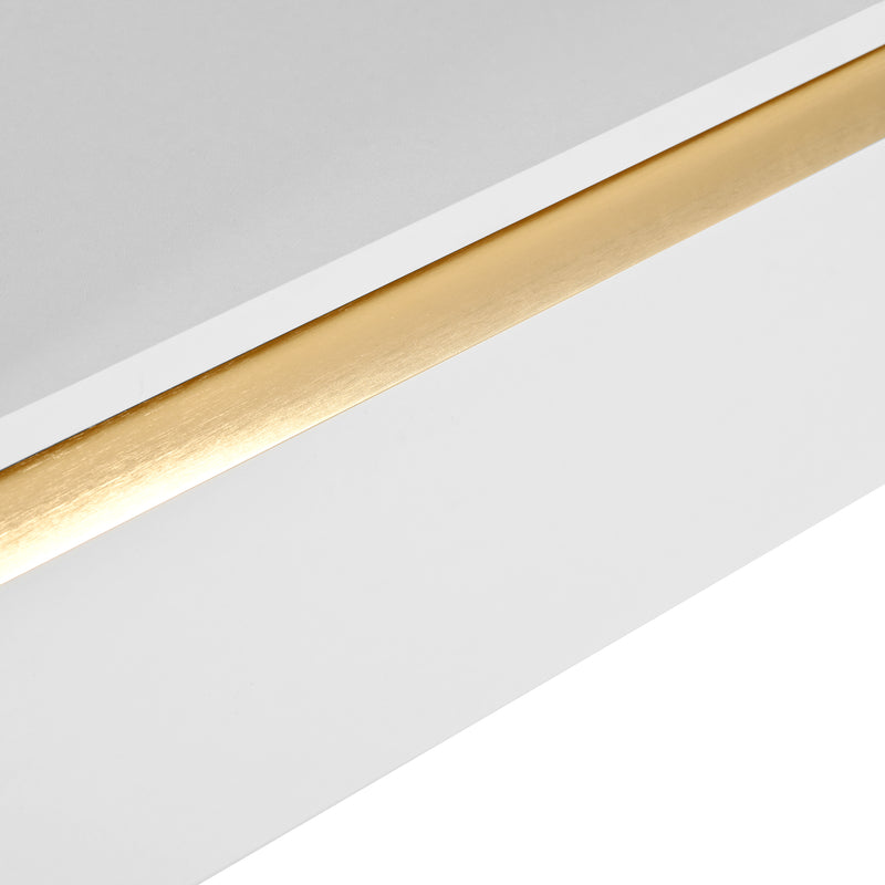 Coiffeuse blanche plateau rétractableavec miroir LED à luminosité réglable couleur et 6 tiroirs (sans tabouret) CUTICLE