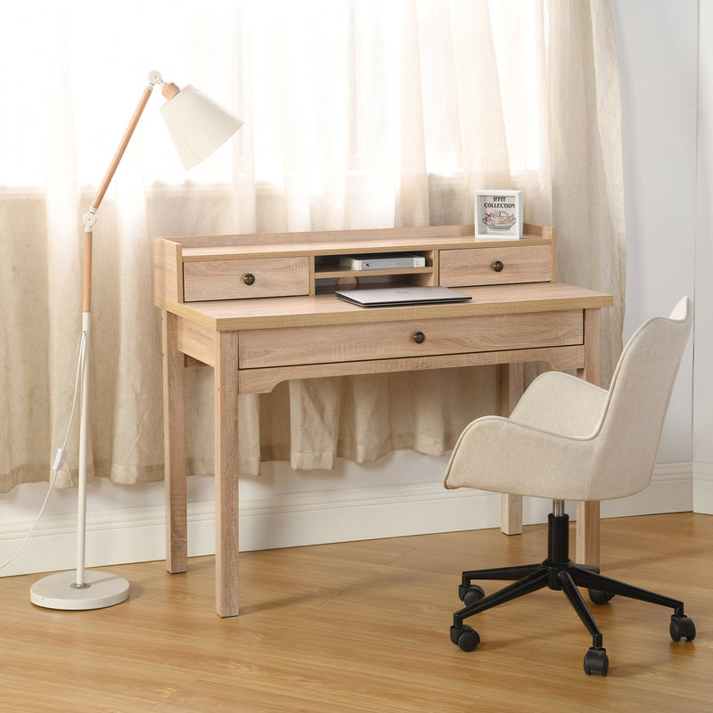 Bureau classique en bois, avec tiroirs et rangements DEVAKI