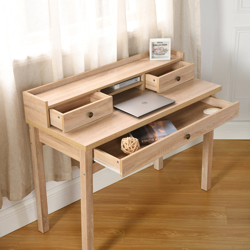 Bureau classique en bois, avec tiroirs et rangements DEVAKI