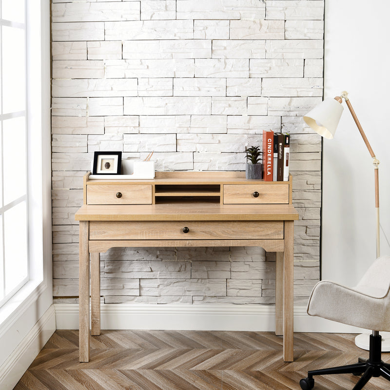 Bureau classique en bois, avec tiroirs et rangements DEVAKI