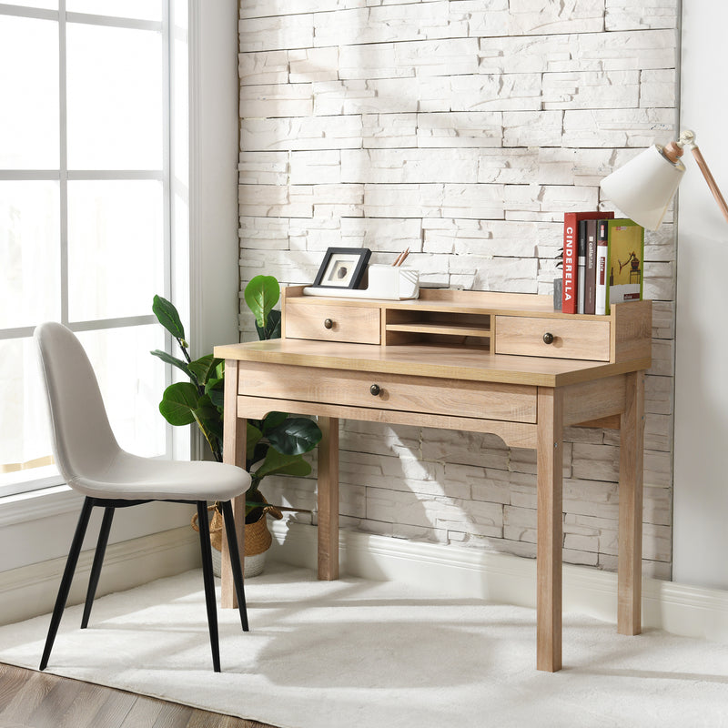 Bureau classique en bois, avec tiroirs et rangements DEVAKI