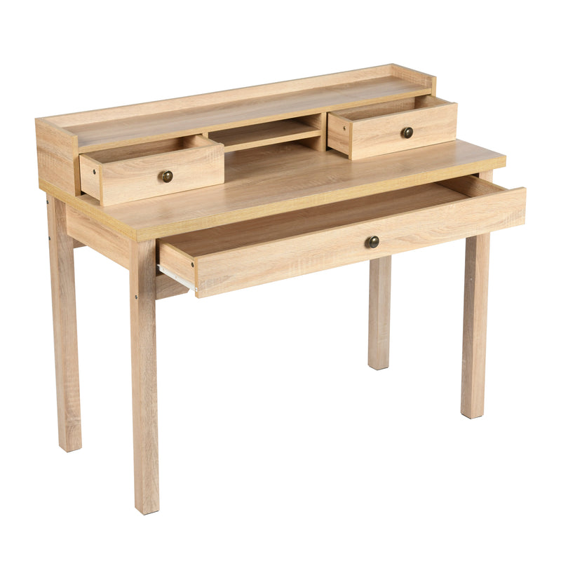 Bureau classique en bois, avec tiroirs et rangements DEVAKI