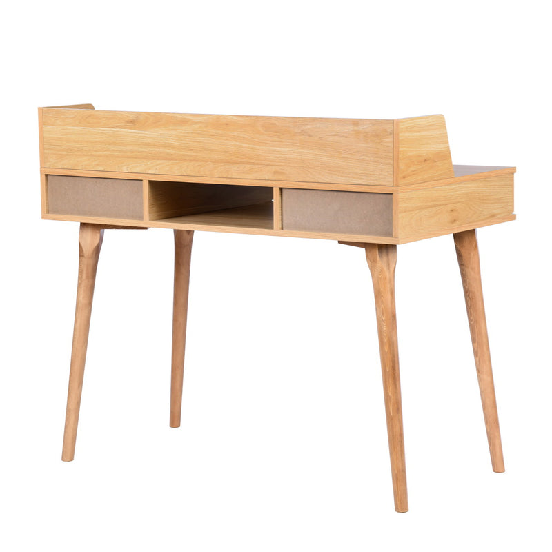 Moderner Schreibtisch mit Schubladen und Holzaufbewahrung 105*55*75-90cm DOMANA LIGHT WOOD SMALL