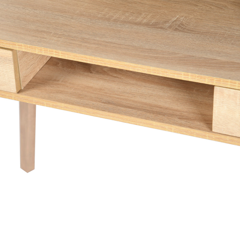 Bureau moderne avec tiroirs et rangement en bois 105*55*75-90cm DOMANA LIGHT WOOD SMALL