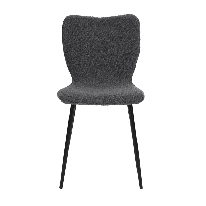Lot de 2 chaises salle à manger en tissu gris effet laine bouclette DURSO GRANULAR GREY UKFR